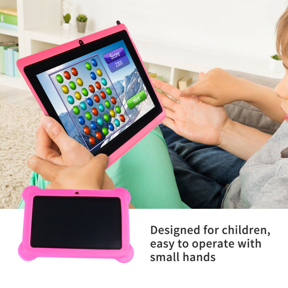 Kids Safe 7" Quad-Core Tablet 512M+8GB WIFI  MID Dual Cameras Kid-Proof Case with US Plug
