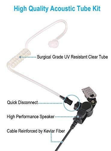 Single Wire Earpiece for Kenwood TK NX TH Series Radios with 2 Plug Jack, Including TK-2312, TK-3160, TK-3312, TK-3360, TK-3400, TK-3402, TH-F6A, TH-D72A, TH-D74A, etc, Acoustic Surveillance Headset