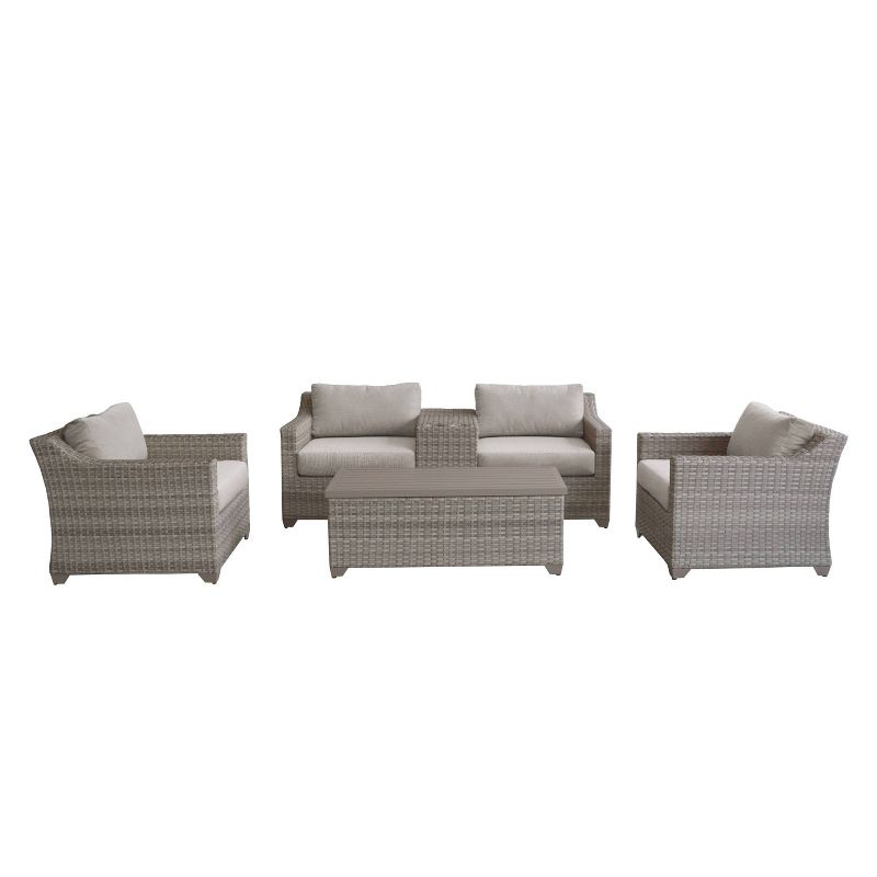 Fairmont 6pc Patio Seating Set with Cushions - Ash - TK Classics