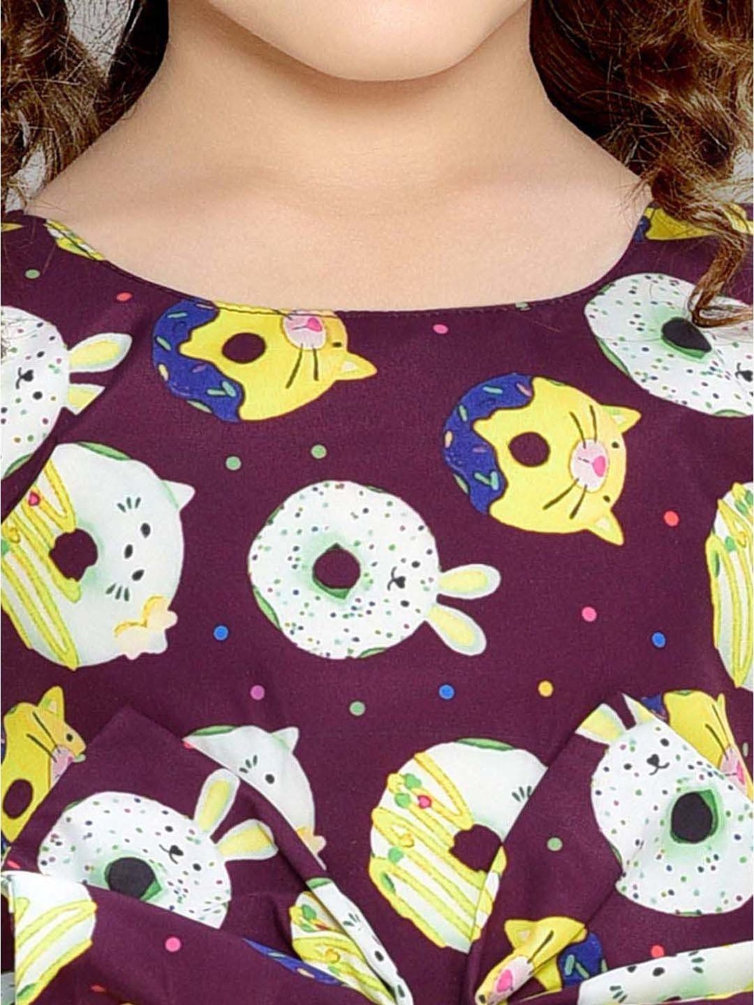 Many Frocks Kids Red Solid Dress