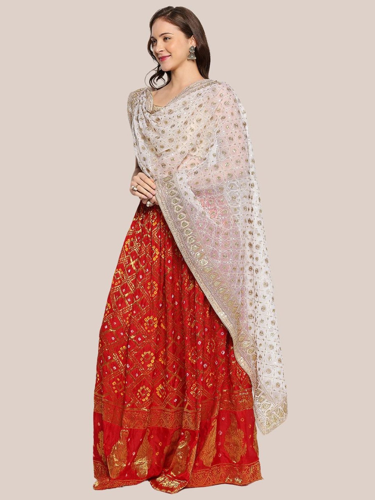 Dupatta Bazaar White Embroidered Dupatta