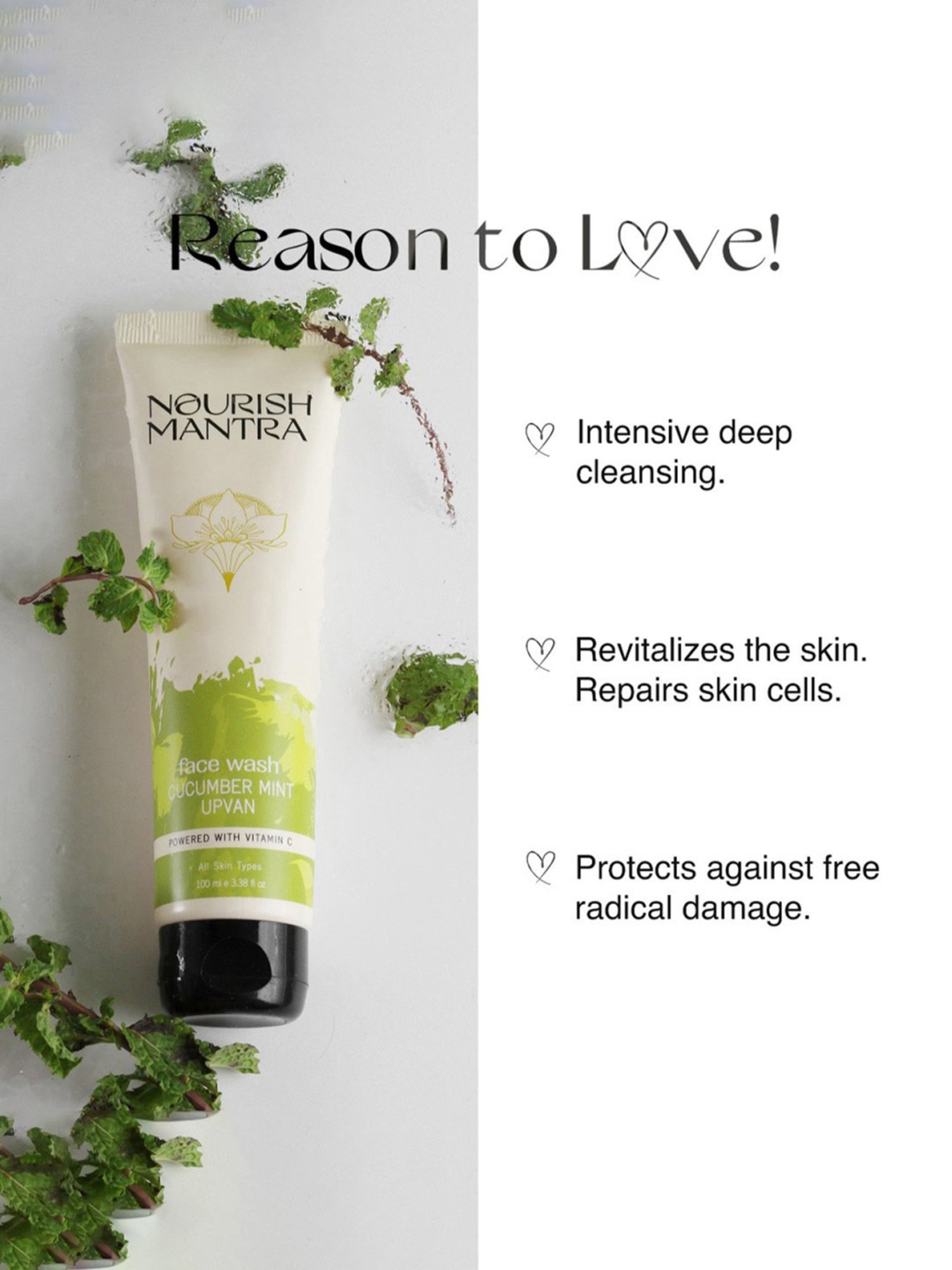 Nourish Mantra Cucumber Mint Upvan Face Wash - 100 ml