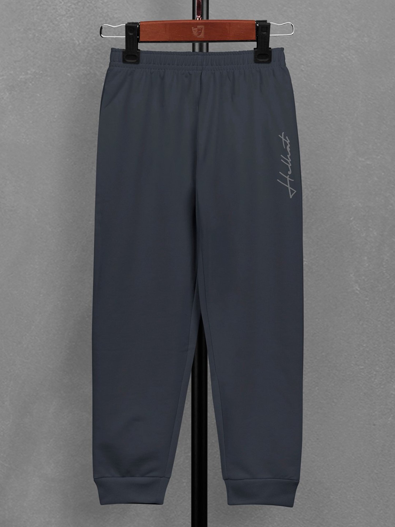 HELLCAT Kids Yellow & Dark Grey Printed Full Sleeves Hoodie T-Shirt with Trackpants