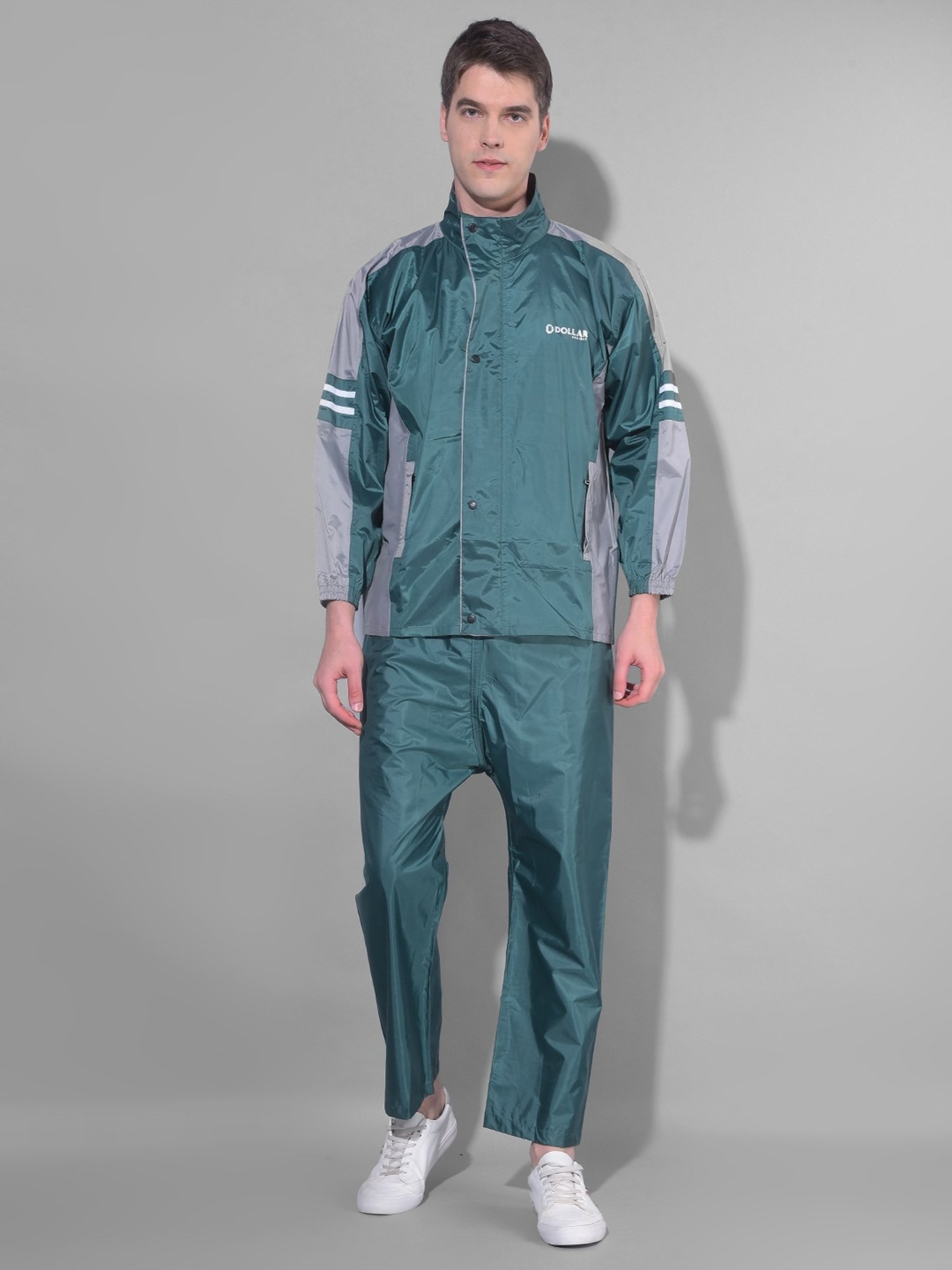 Dollar Green Regular Fit Colour Block Raincoat Set