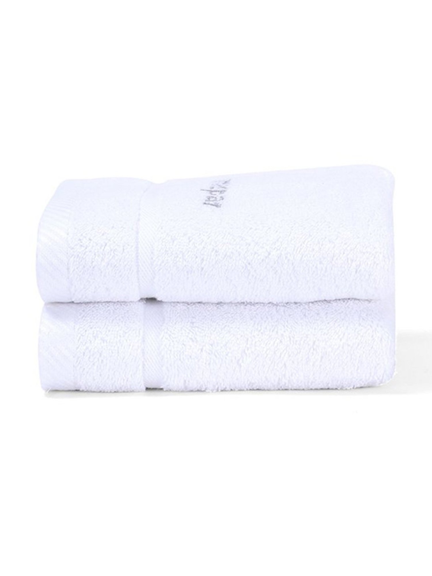 Maspar Amor White 650 GSM Bamboo & Cotton Bordered Hand, Face and Bath Towel - Set of 6