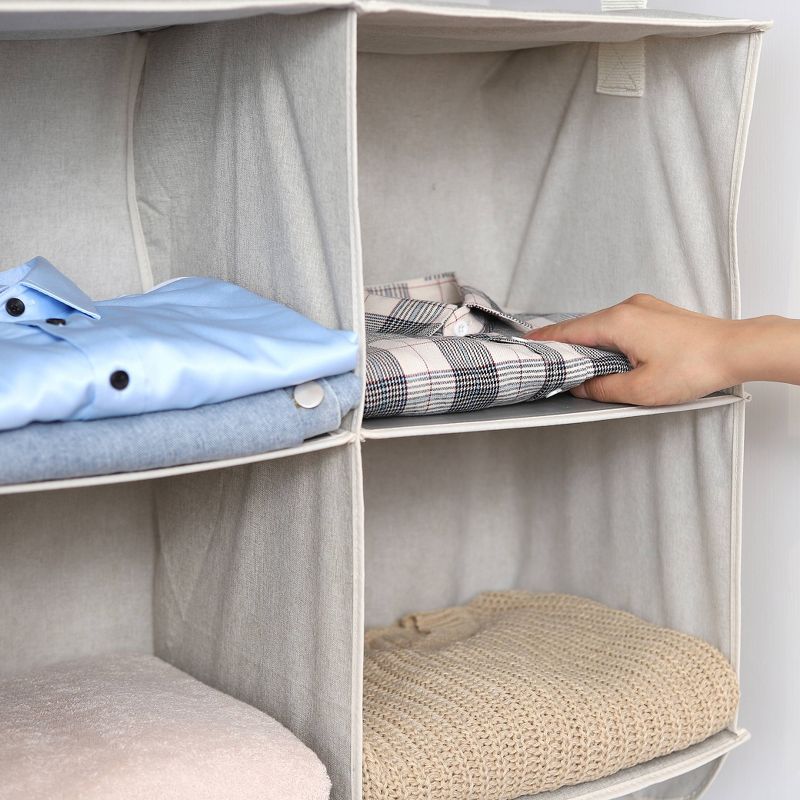 StorageWorks 2+2 Shelves Hanging Closet Organizer Gray