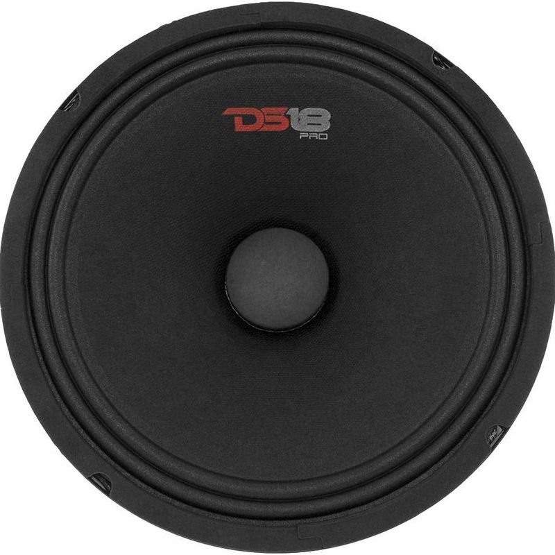 DS18 DS18-PRO-GM8SE Pro GM 8 Inch 480 Watt 8 Ohm Mid Range Car and Truck Door Loudspeaker with Black Steel Basket Sealed Back Design (4 Pack)