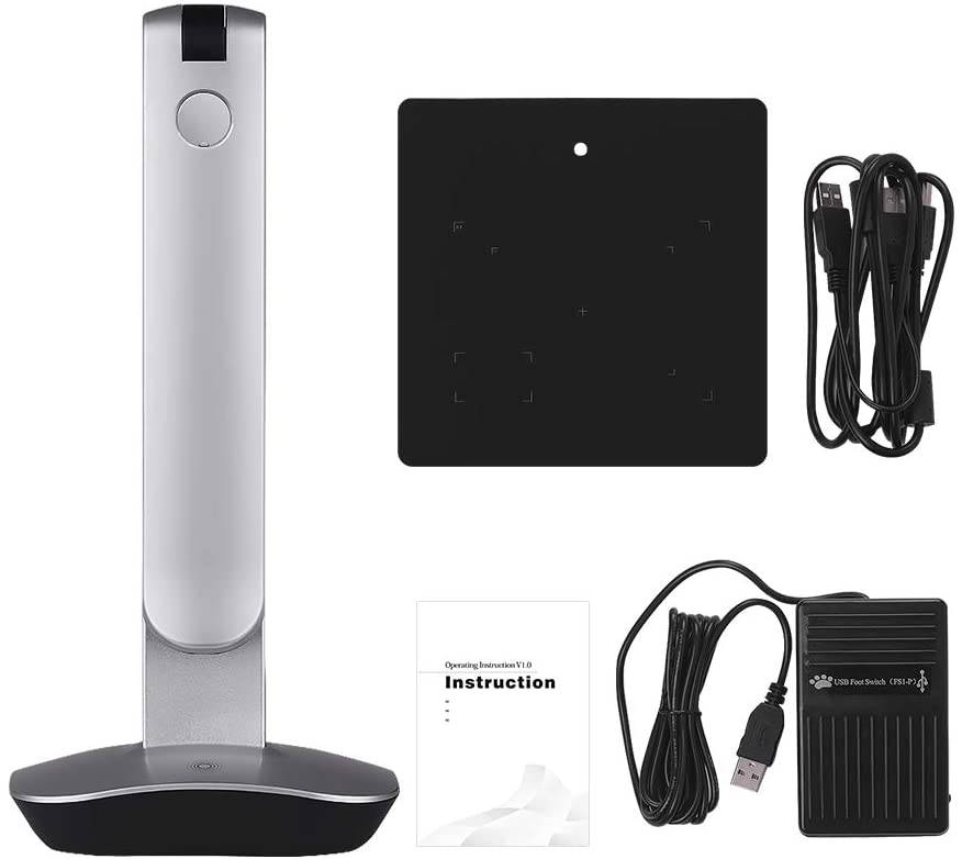 F50 Foldable HD USB Book Document Camera Scanner Foot Pedal LED Light AI Technology 15 Mega-Pixels A3 &A4 Scanner