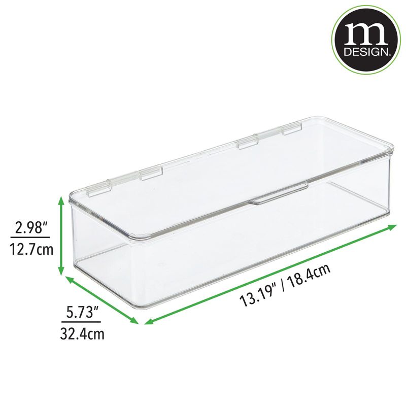 mDesign Plastic Stackable Kitchen Grill Accessories Storage Box, 4 Pack - Clear