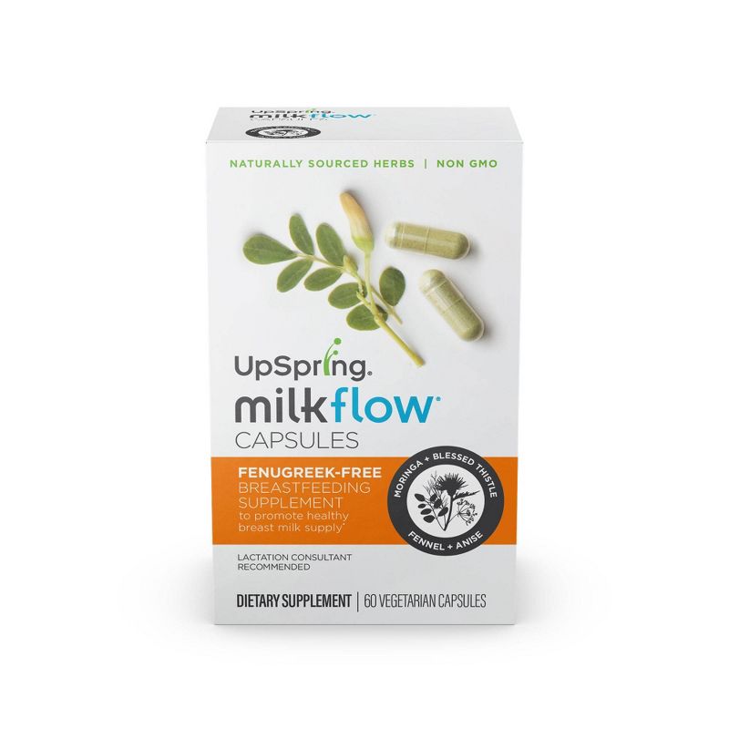 UpSpring Milkflow Fenugreek Free Breastfeeding Supplement Capsules - 60ct