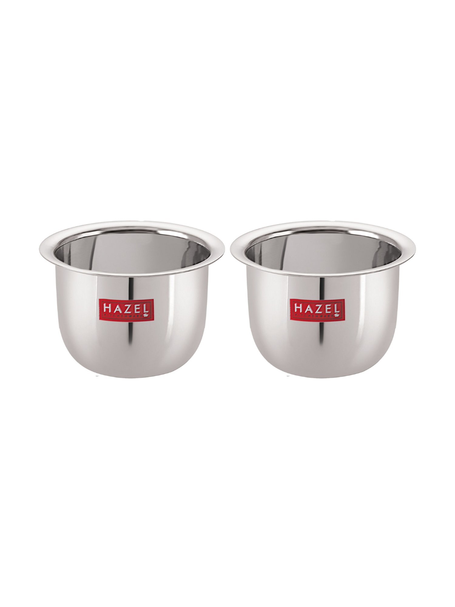 HAZEL Silver Stainless Steel Mini Traditional Design Serving Patra Pela - Set of 2 (100ml)