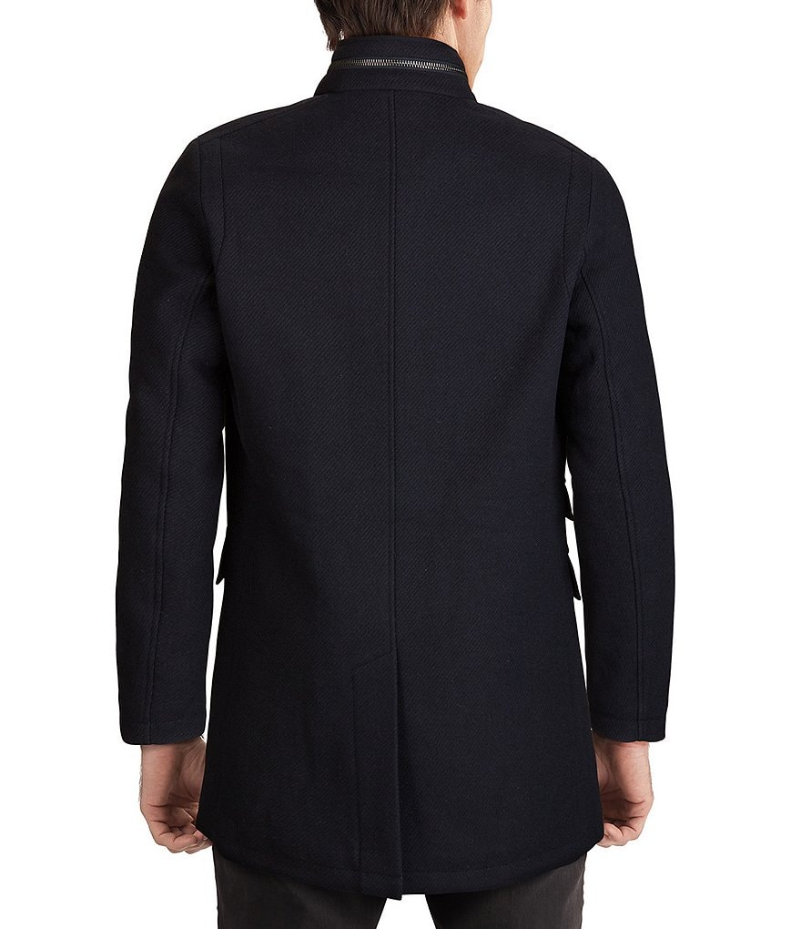 Kenneth Cole New York Long-Sleeve Twill Wool-Blend Coat