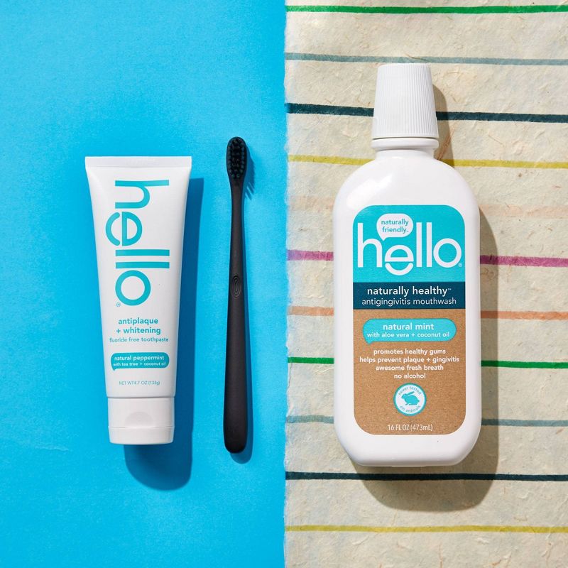 hello Antiplaque and Whitening Fluoride Free Toothpaste , sls Free and Vegan , 4.7oz