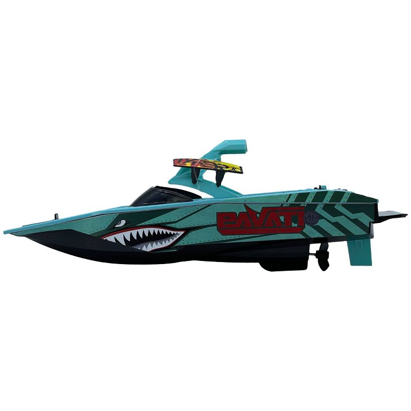 Hyper 1:18 Scale RC Pavati Wakeboard Boat - Lake Blue with Shark Mouth Graphics