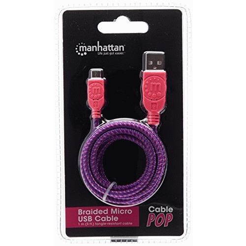 Manhattan A Male / Micro-B Male, 1 m (3 ft.), Purple/Pink