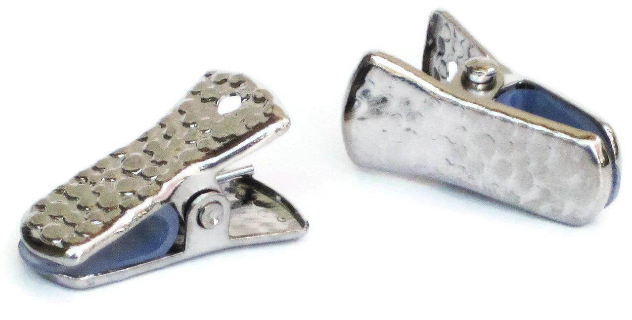 Metal Bulldog Clips (pack of 20) for ID Badge Holders Lanyards Jewelry - Mini Alligator Grip Style (Silver)