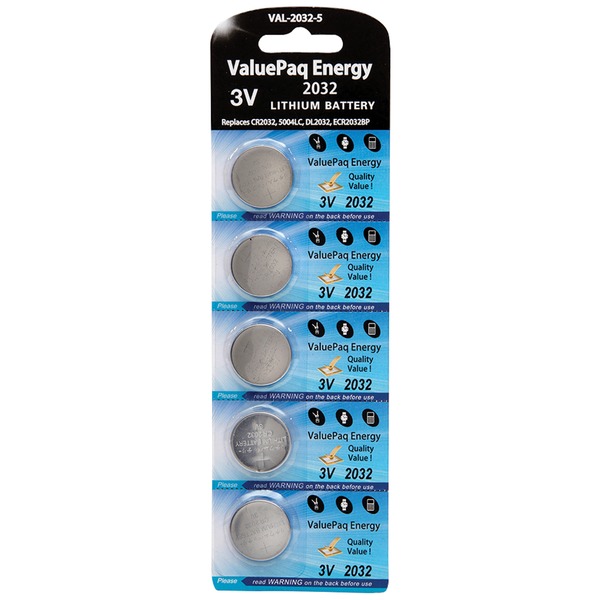 ValuePaq Energy 2032 Lithium Coin Cell Batteries (5 Pack)