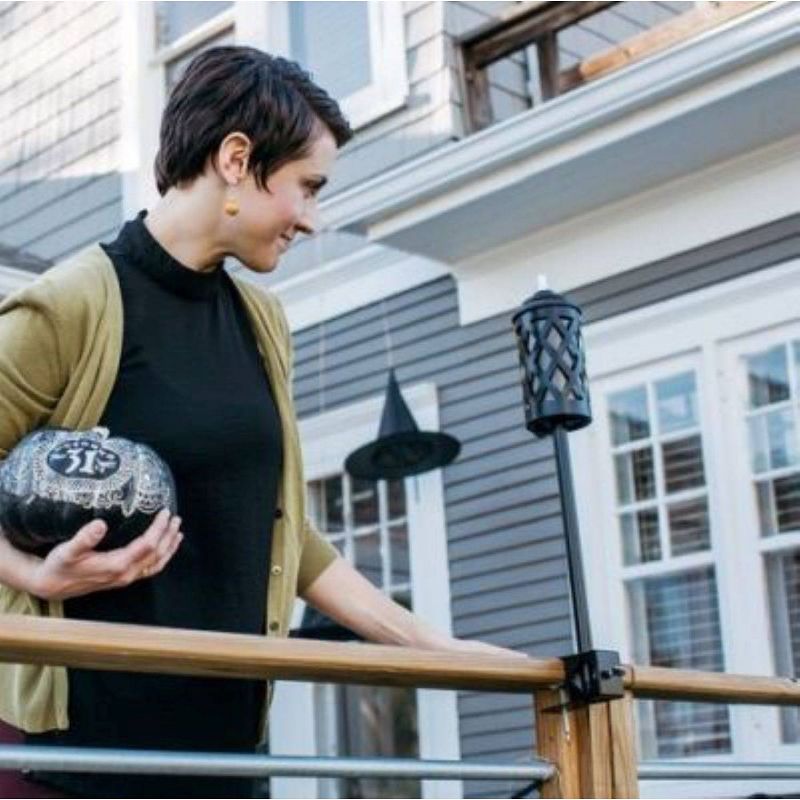 65" Urban Convertible Metal Larrice Patio Torch with Deck Clamp Bronze/Black - TIKI