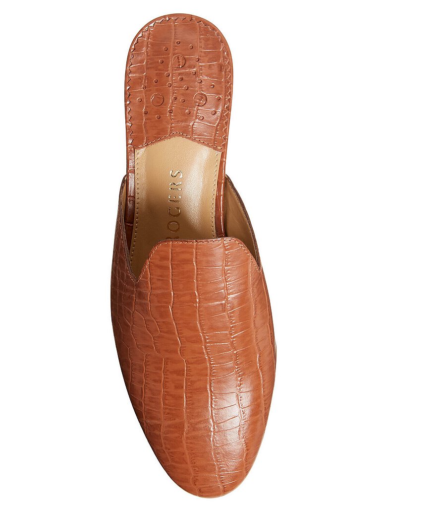 Jack Rogers Delaney Croco Stamped Leather Mules