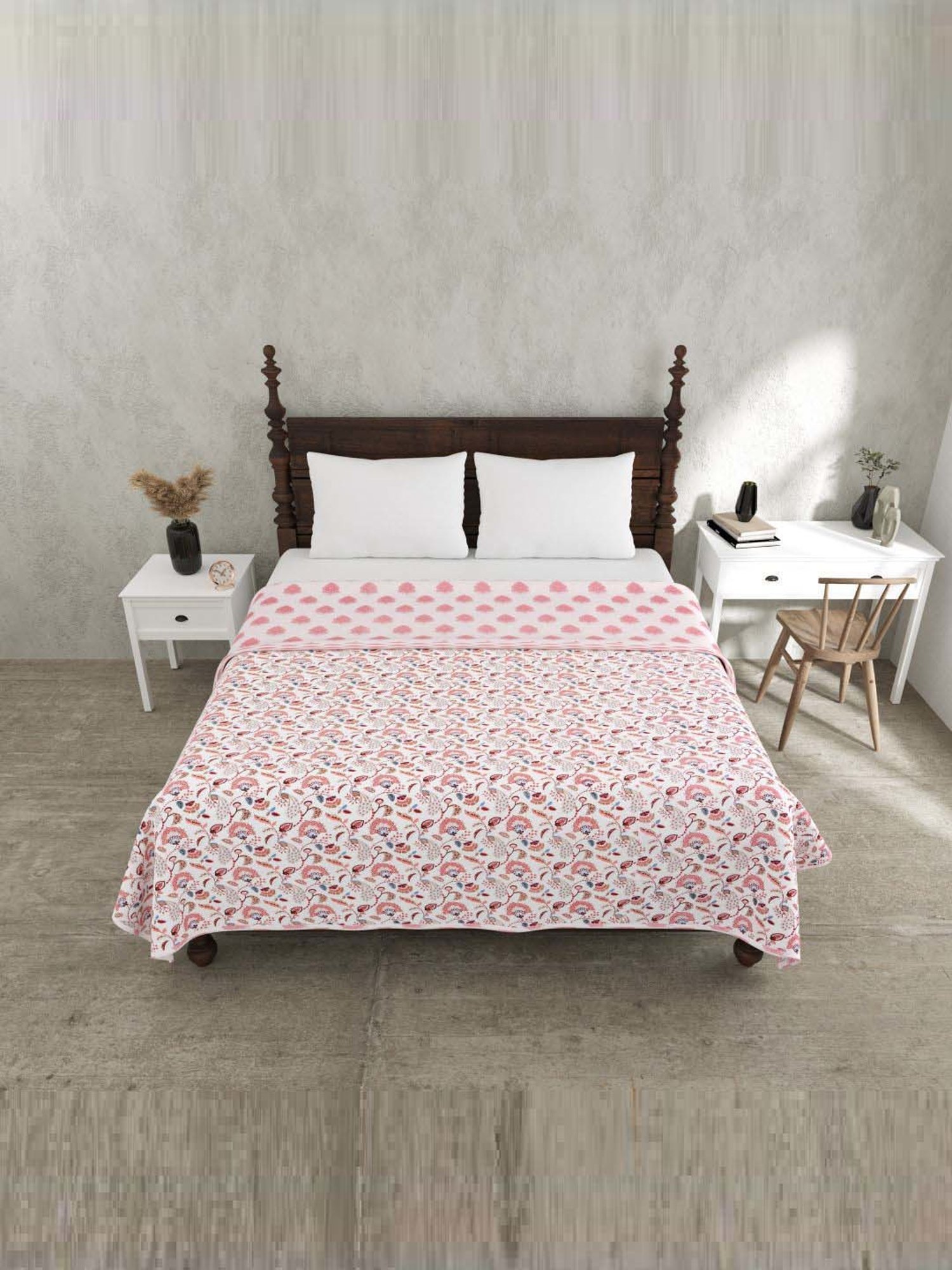 JaipurFabric Light Pink Cotton 150 GSM Reversible Ac Dohar