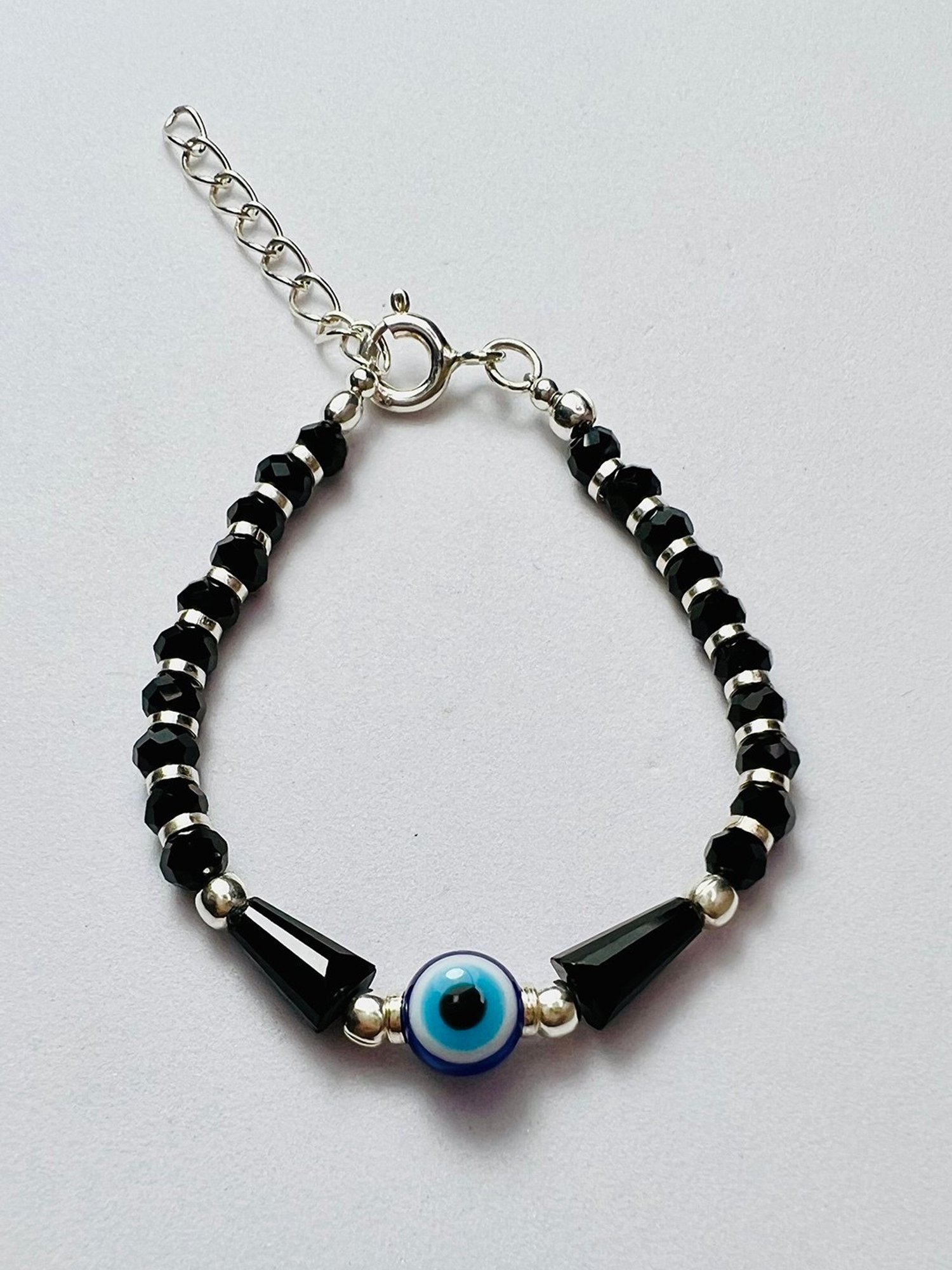 Arte Jewels 925 Sterling Silver Nazariya Evil Eye Bead Bracelet for Baby Girls & Boys