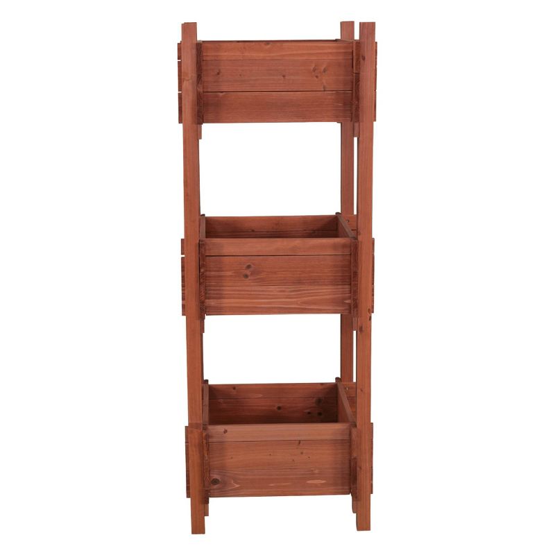 47" H Rectangular Wood Planter Stands And Holders - Brown - Leisure Season