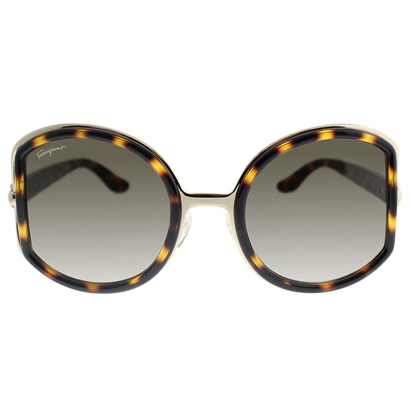Salvatore Ferragamo  238 Unisex Round Sunglasses Dark Tortoise Gold 52mm