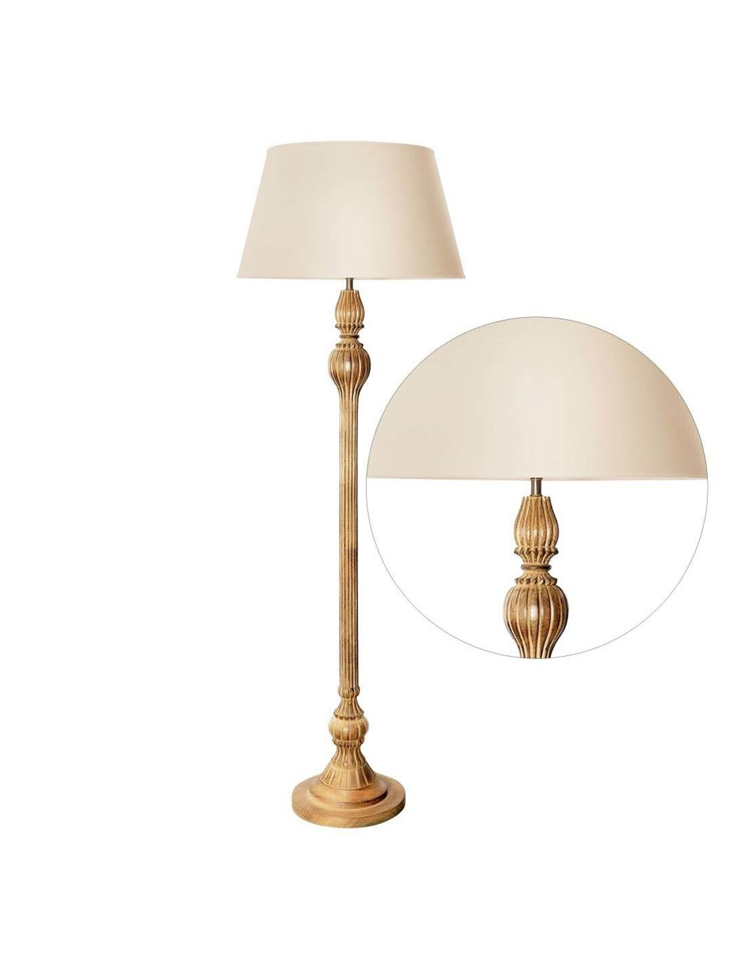 Kapoor E Illuminations Sober Brown Wood Single Light Floor Lamp