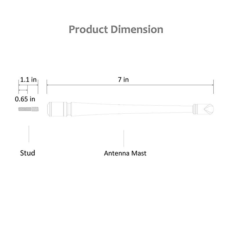 Antenna Compatible with Toyota Tundra 2000-2021 | 7 inches Flexible Rubber Antenna Replacement | Designed for Optimized FM/AM Reception