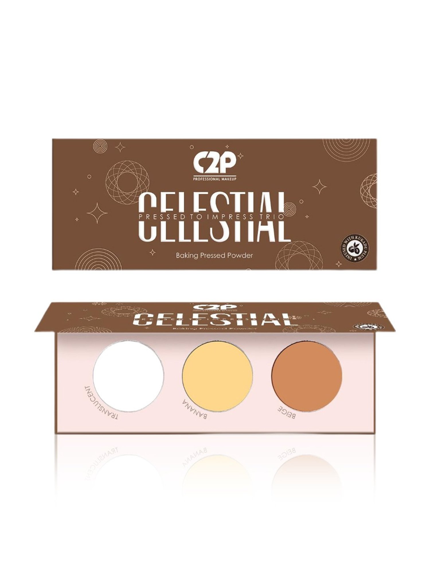 C2P PROFESSIONAL MAKEUP Celestial Pressed to Impress Trio Face Palette - 12 gm