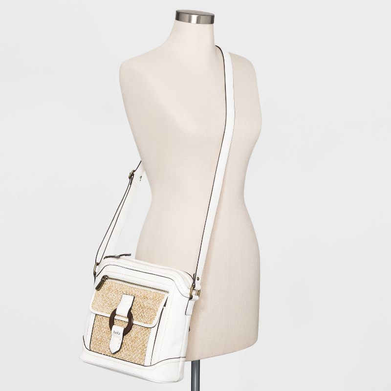 Bolo Zip Closure Crossbody Bag - White
