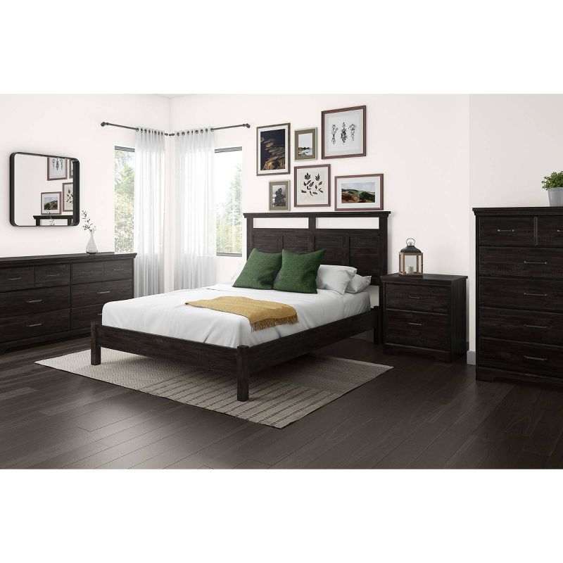 Full/Queen Versa Headboard Rubbed Black - South Shore