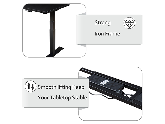 Home Office Game Desk Height Adjustable Electric Standing Desk, Modern Design 59 x23.6 Inches Computer Table for Healthy Working,Black,GT82