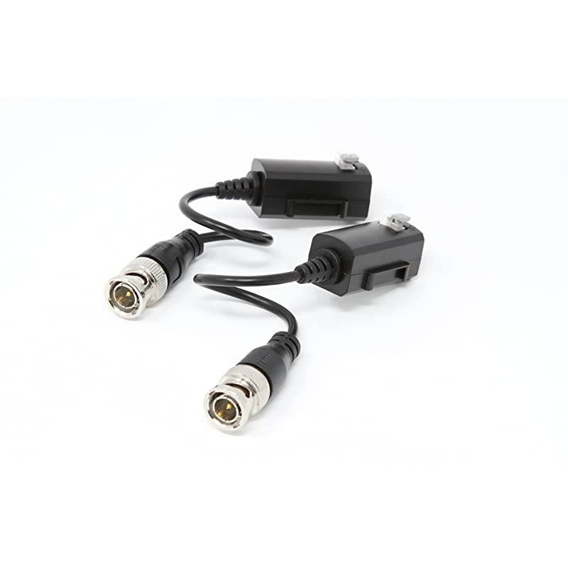 Pairs CCTV Balun for BNC Video Transmission via Cat 5e / Cat 6, Support 4K Video with Built-in Transient Voltage Surge Protection Pairs