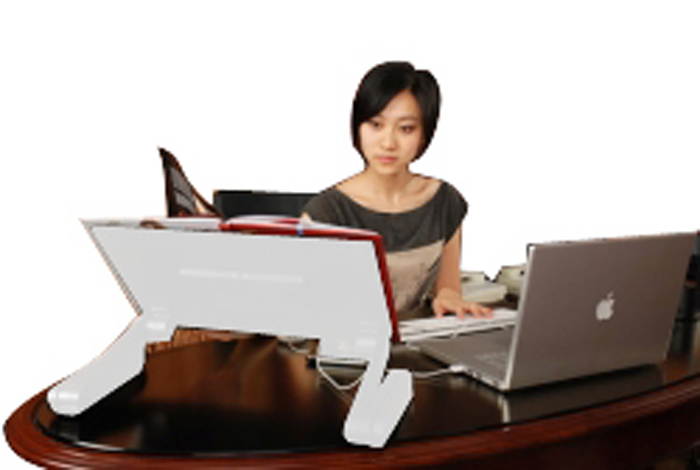 Adjustable Height and Angle Ergonomic Book Holder reading textbook stand for big heavy books studying in bed couch sitting standing at a desk tablet document laptop durable lightweight aluminum,Silver