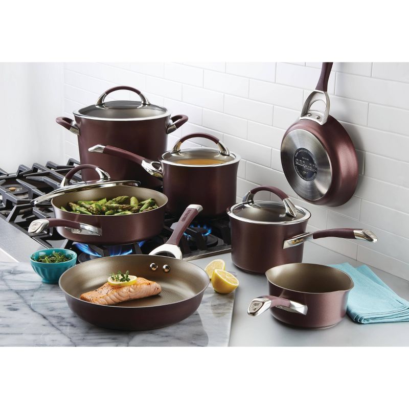 Circulon Symmetry 11pc  Hard Anodized Nonstick Cookware Set Merlot