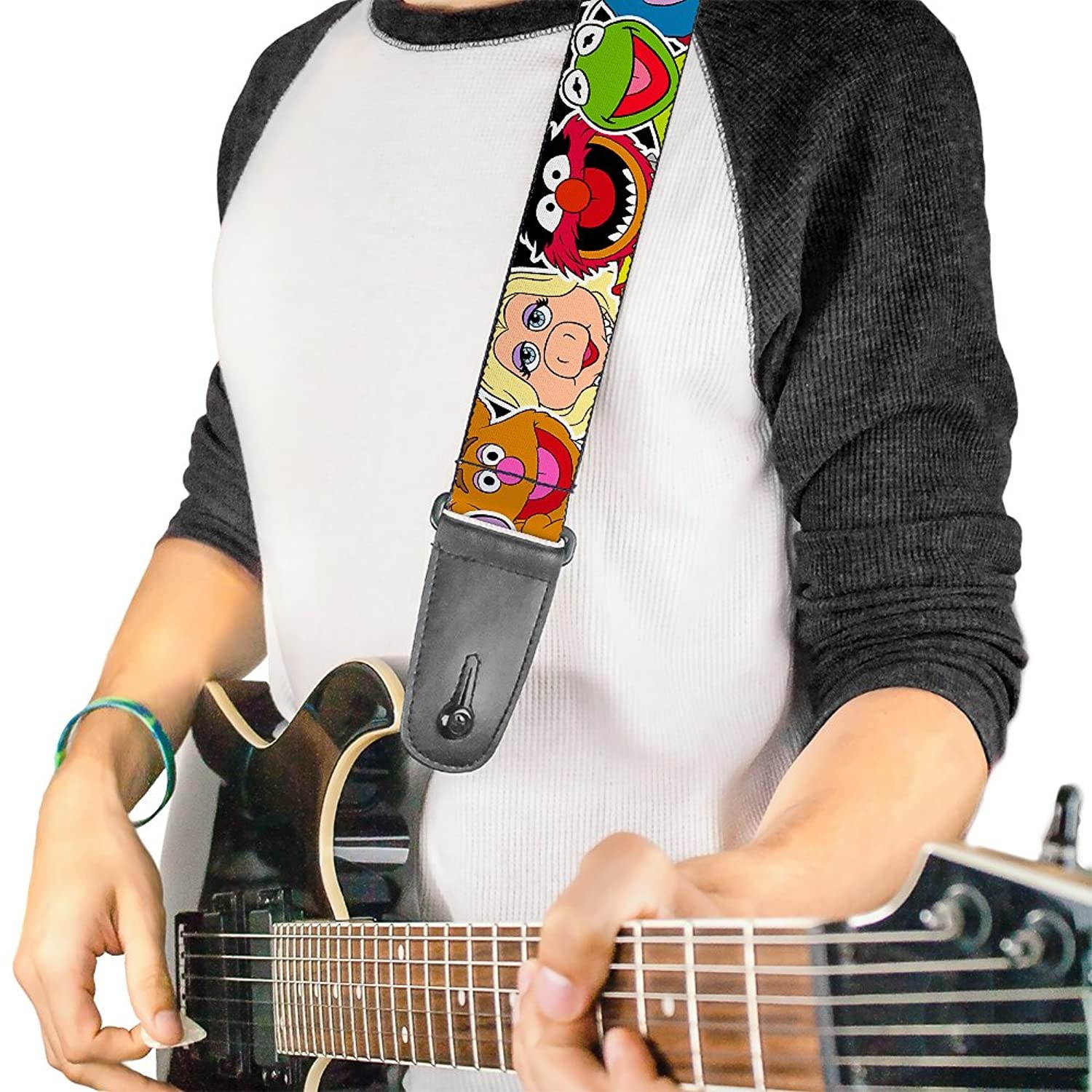 Guitar Strap Muppets Faces Close Up Black 2 Inches Wide