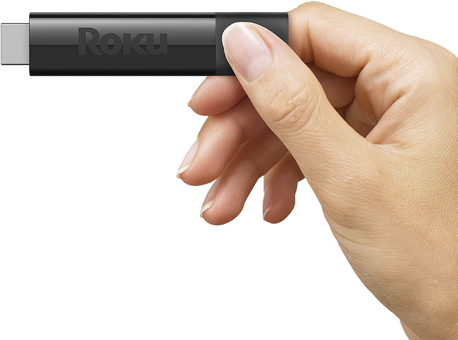 Roku Streaming Stick | Portable, Power-Packed Streaming Device with Voice Remote with Buttons for TV Power and Volume