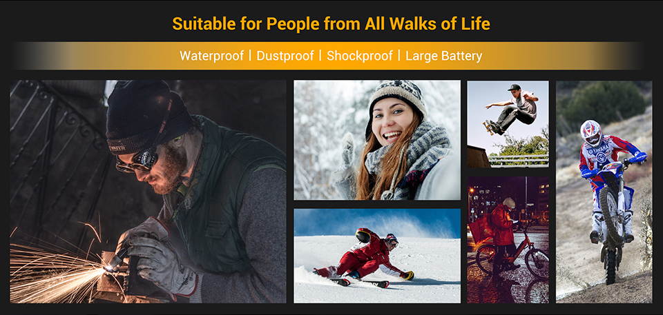 OUKITEL WP8 Pro Rugged Smartphone, 6.49&rdquo; Display, 4GB 64GB Dual SIM IP68 Waterproof Unlocked Cell Phones, 16MP Triple Camera Android 10, 5000mAh Battery Face/Fingerprint ID