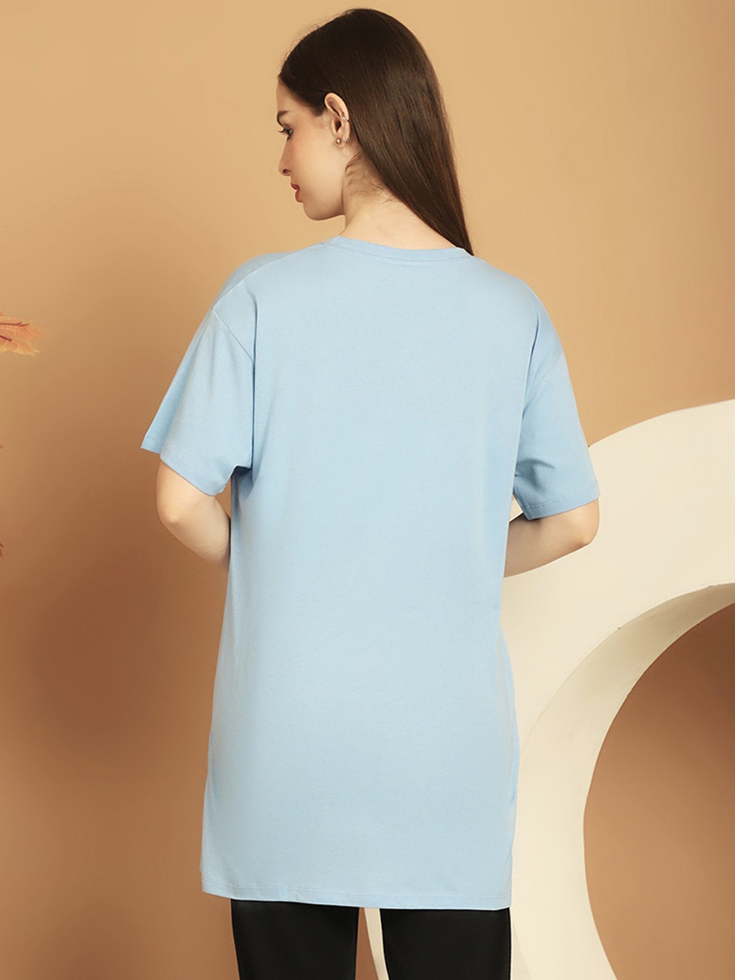 Kanvin Blue Cotton Printed T-Shirt