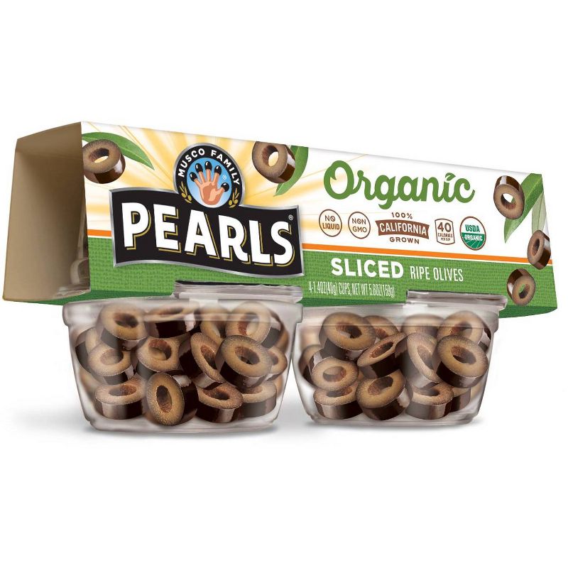 Pearls Organic Sliced Ripe Olives to Go - 4ct/1.4oz