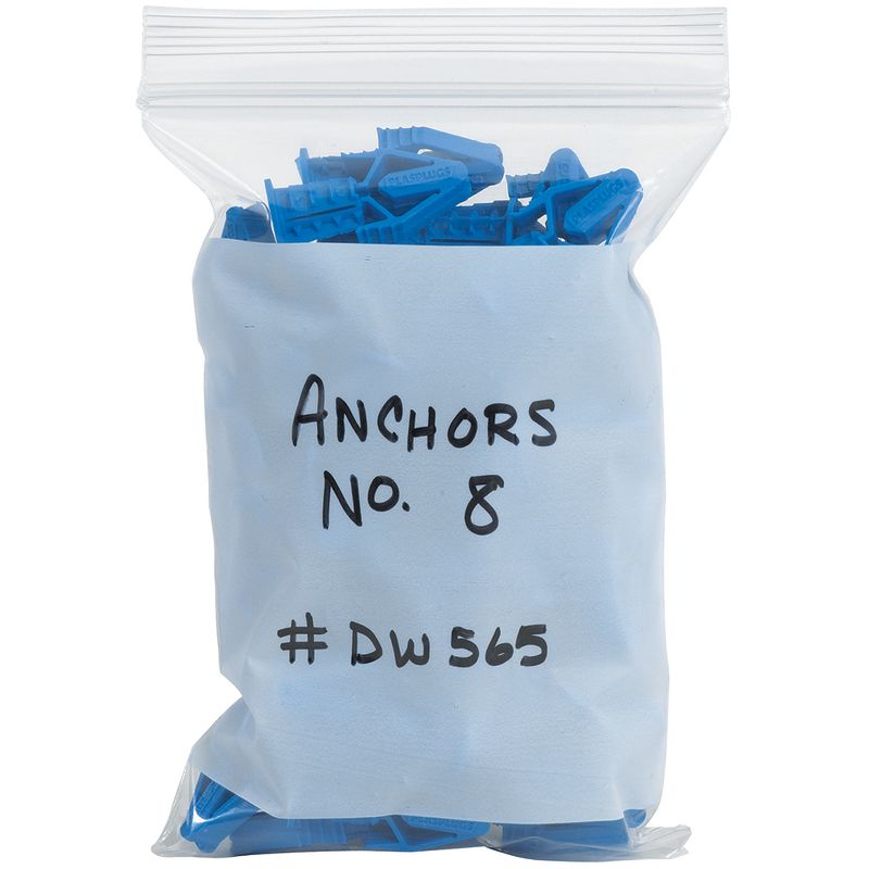 The Packaging Wholesalers White Block Reclosable 2 Mil Poly Bags 5" x 8" Clear 1000/Case PB3960