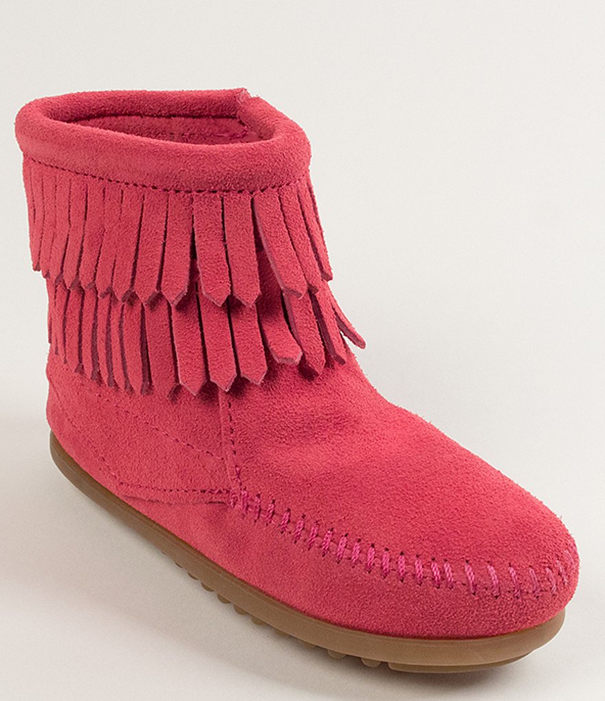 Minnetonka Girls' Double Fringe Suede Boots (Toddler)