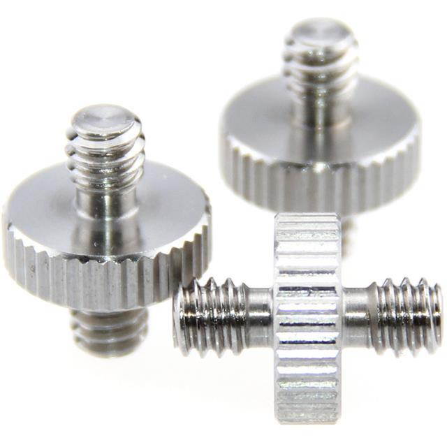 CAMVATE 1/4"-20 Male to 1/4"-20 Male Double-Ended Screw Adapter, 3-Pack #C1229