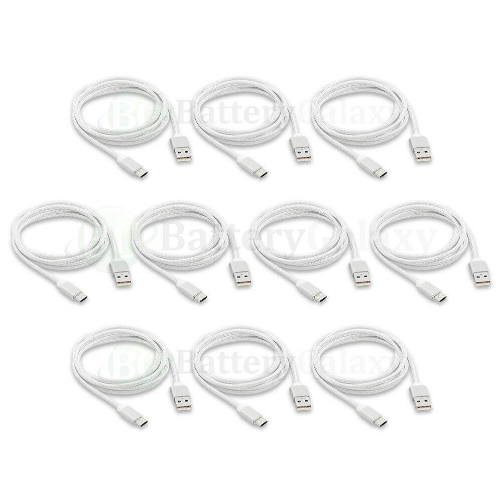 1-100 Lot Micro USB 6' Braided Cable for  Galaxy S5 S6 S7 Edge Active