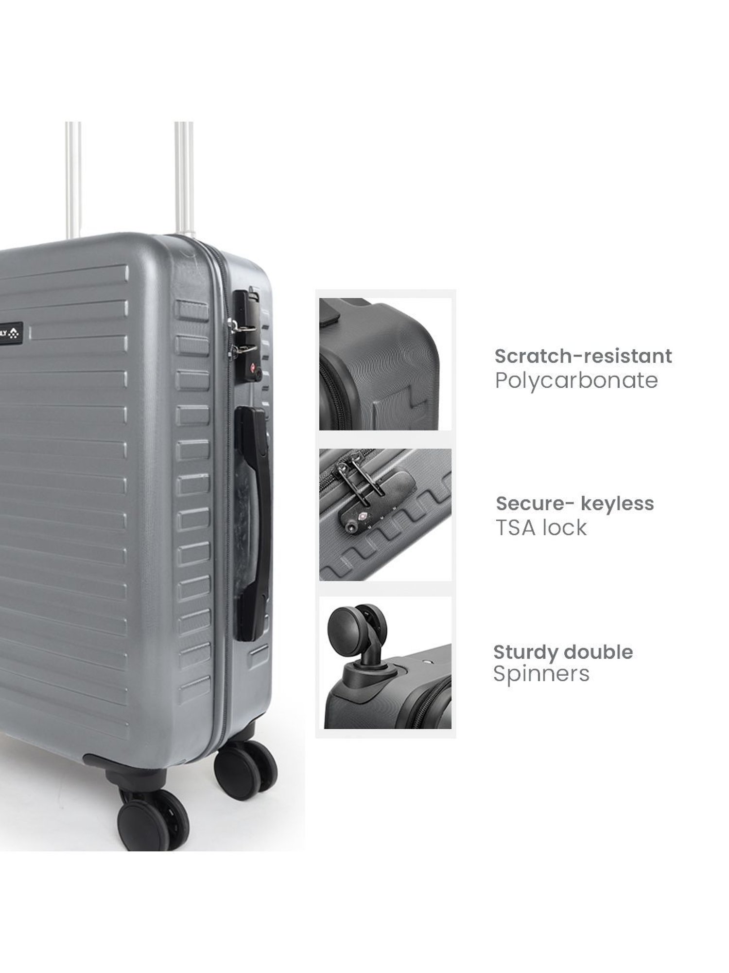 Assembly Grey Cabin Trolley Bag (20 inch) with Hard Shell Backpack