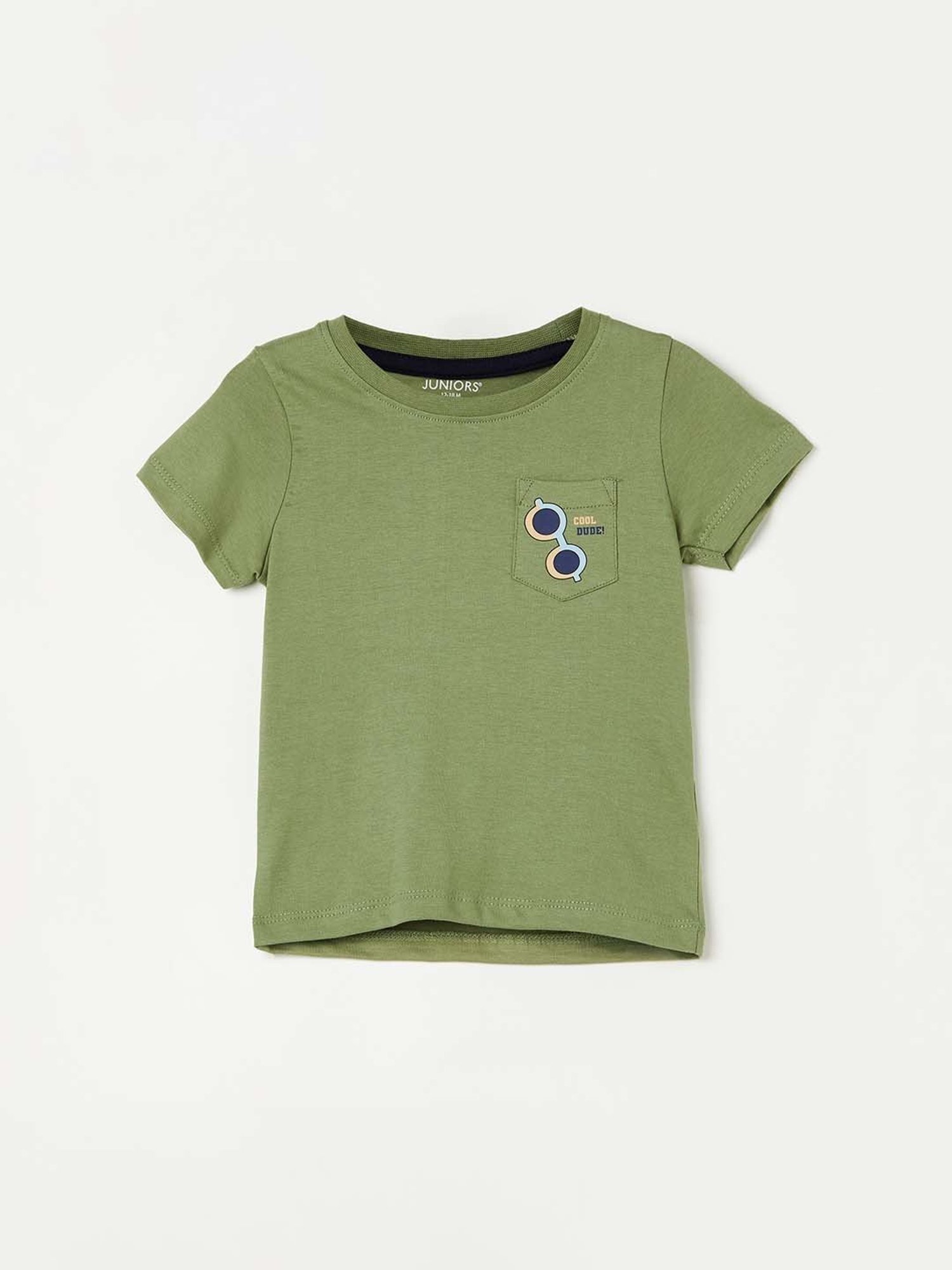 Juniors by Lifestyle Kids Olive Cotton Printed T-Shirt