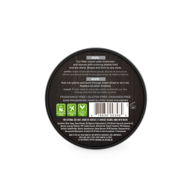 Every Man Jack Fiber Hair Cream - 3.4oz