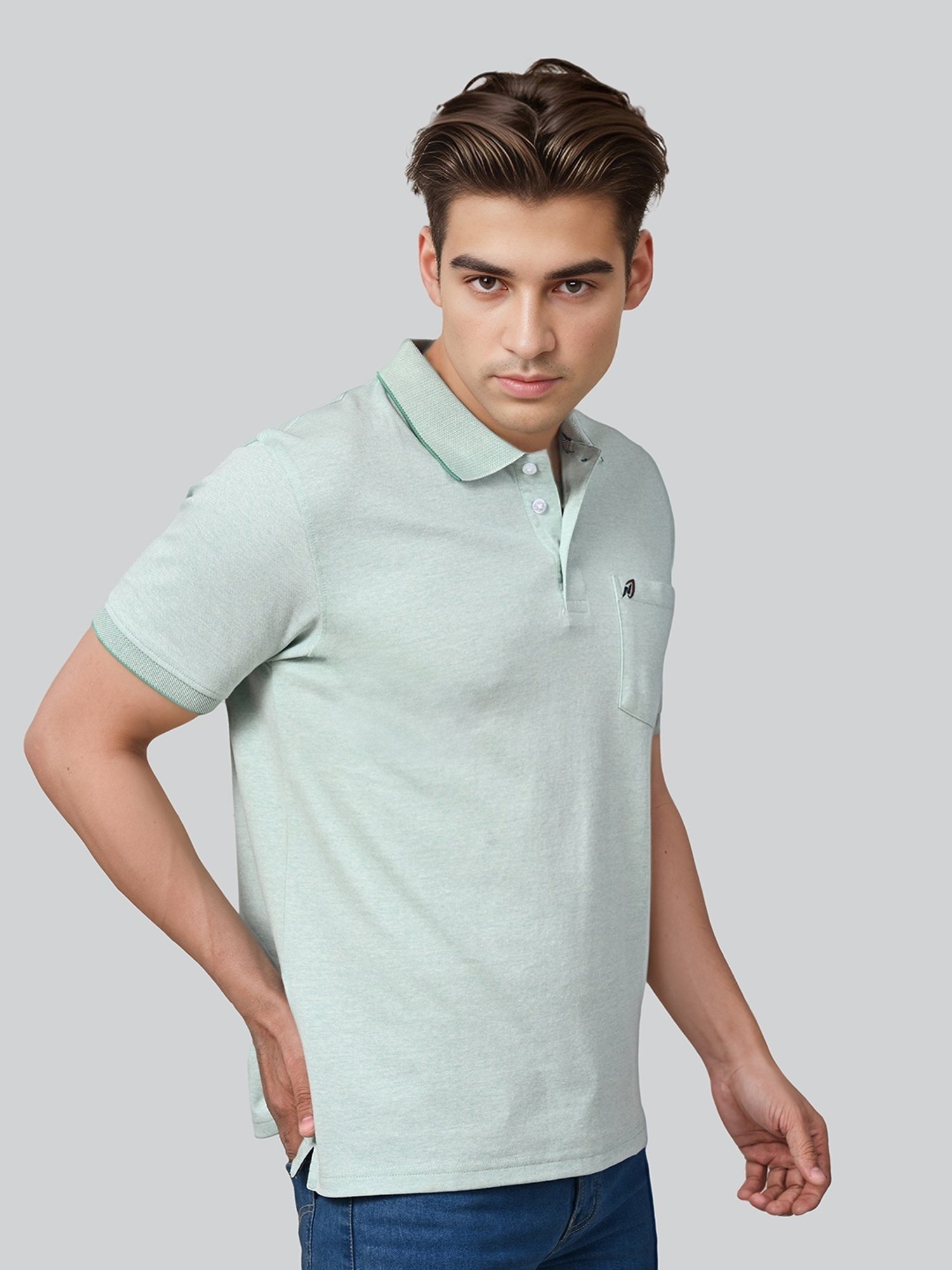 Lux Nitro Pista Cotton Regular Fit Texture Polo T-Shirt