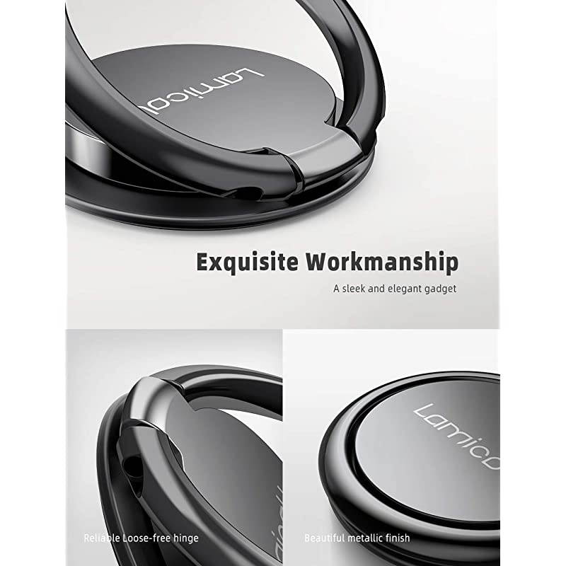 Cell Phone Finger Ring Holder  Phone Kickstand Metal Grip Stand for Hand Compatible with iPhone 11 Pro XS Max XR X 8 7 6 6s Plus 5s SE Galaxy S10 S8 S9 Small Version